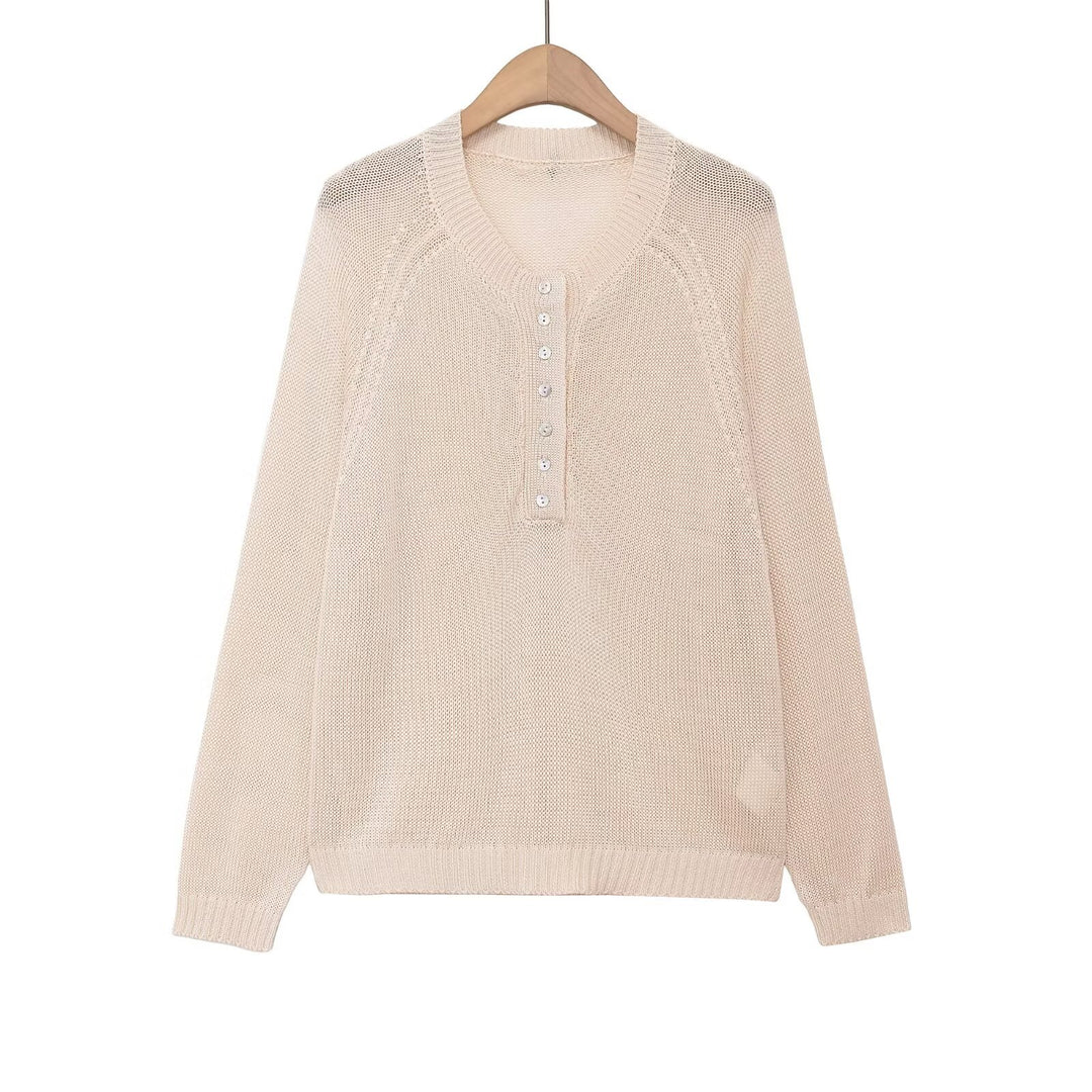 Dame let sweater med knaplukning Skovae