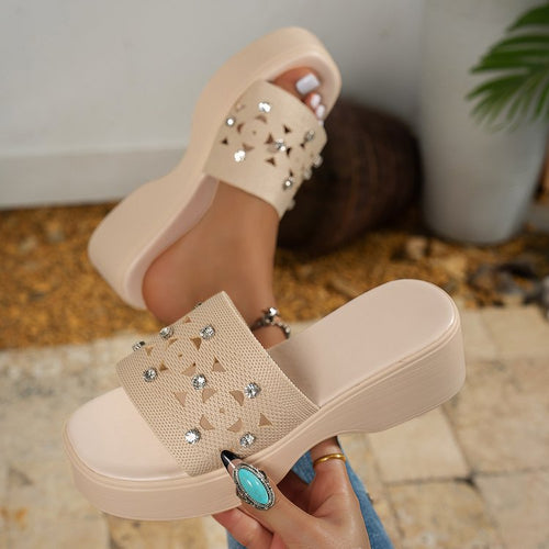 Dame Wedge-sandaler med elegant smykkeudsmykning Stilla