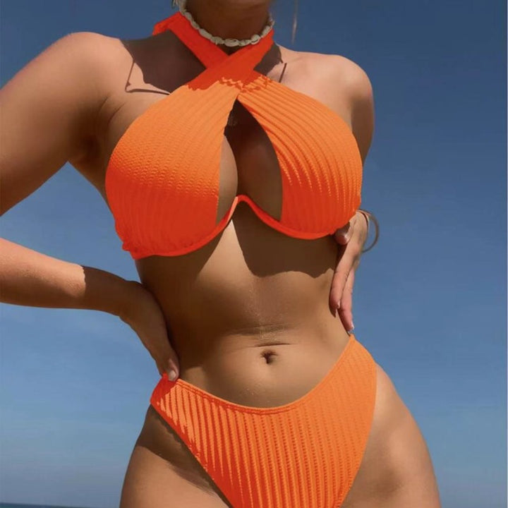 Dame Bikini-sæt med innovativt vikledesign og høj talje Stilla