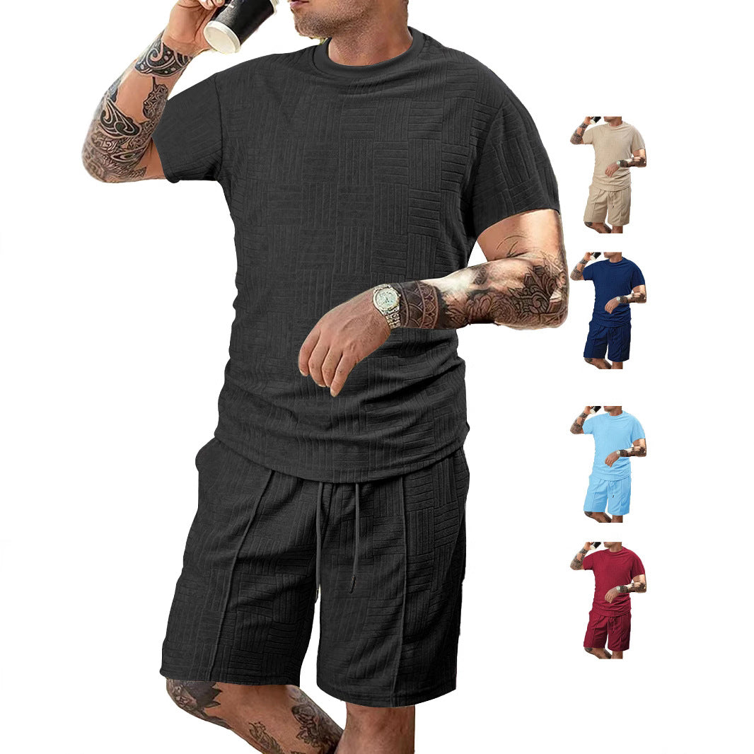 Herrer sportoutfit med åndbart kortærmet shirt og shorts Stilla