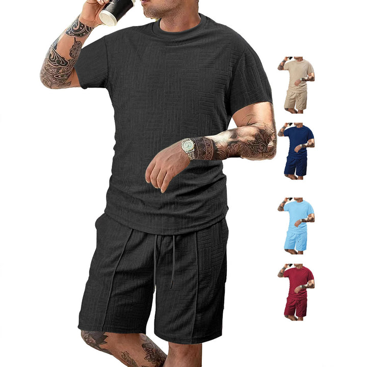 Herrer sportoutfit med åndbart kortærmet shirt og shorts Stilla