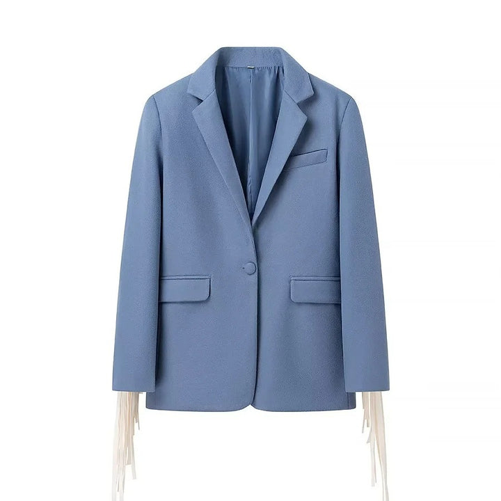Damer elegant blazerjakke med frynse detaljer Stilla