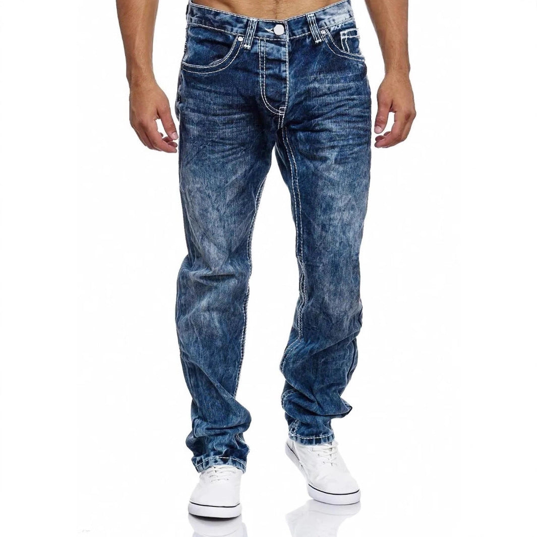 Herrer afslappede jeans i moderne brugt-look Stilla