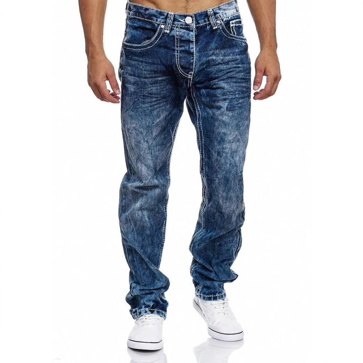 Herrer afslappede jeans i moderne brugt-look Stilla