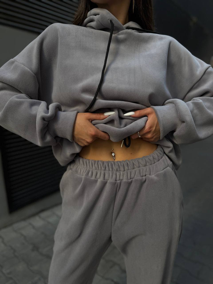 Damer hyggelig afslappet pasform tracksuit med elastisk talje og praktiske lommer Skovae