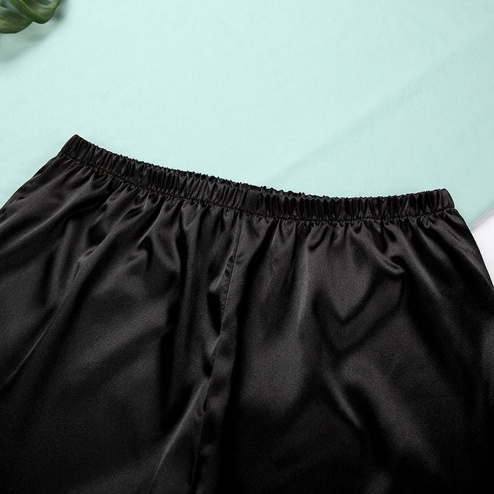 Kvinde Satin Pyjamas med Spaghetti-stropper og bredt ben Stilla