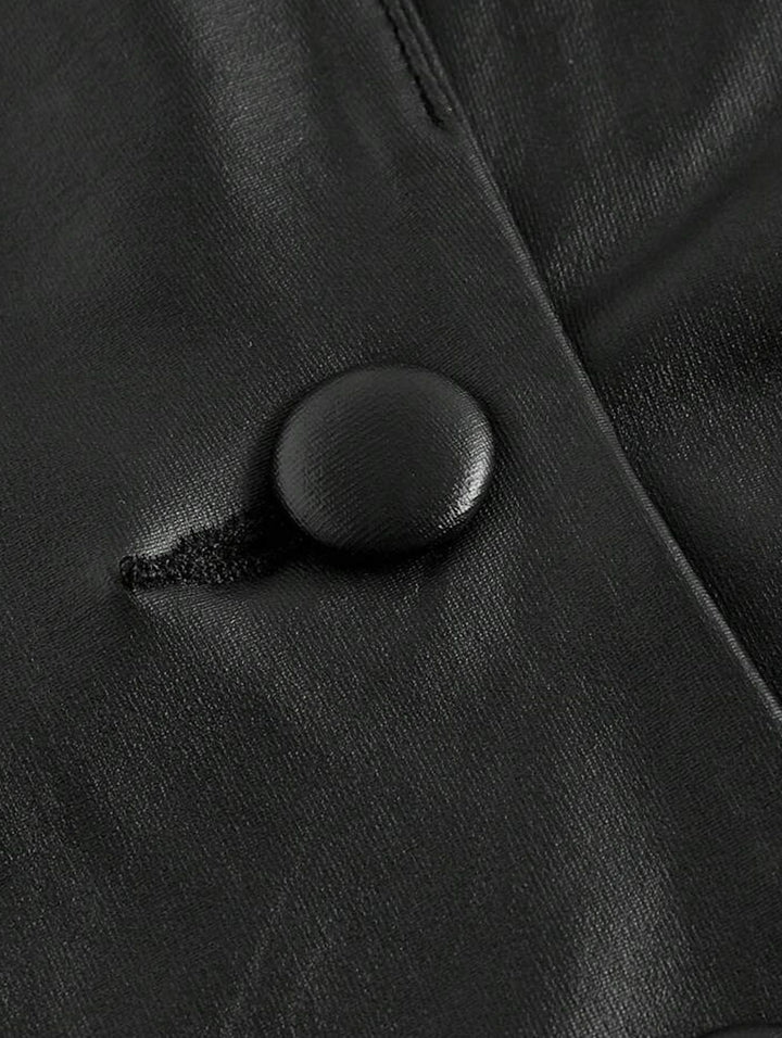 Dame Elegant tætsiddende vest i kunstlæder Stilla