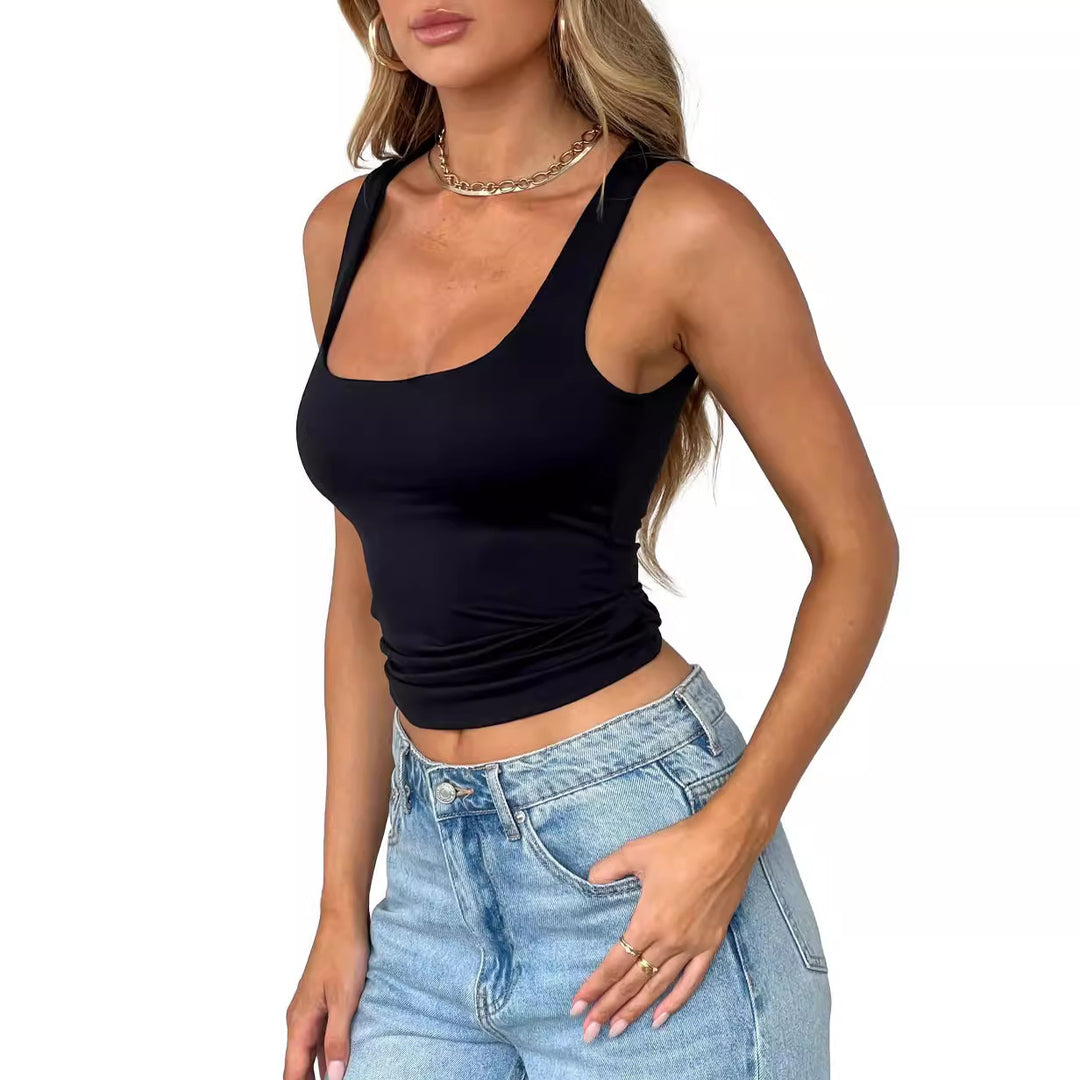 Dame tanktop med justerbar cut og brede stropper Stilla