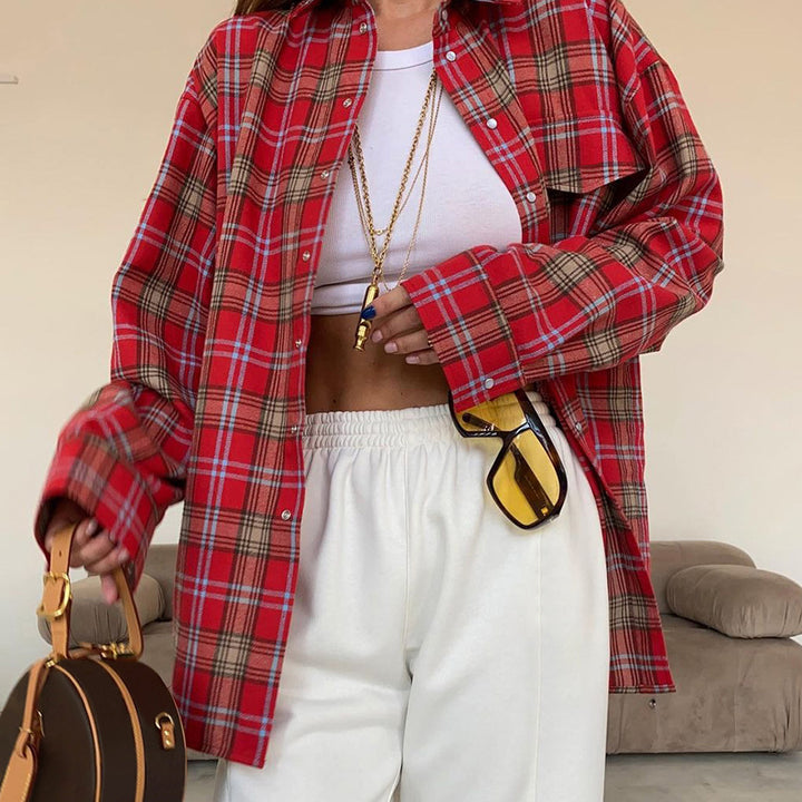 Dame Ternet Overshirt-bluse med afslappet skæring Stilla