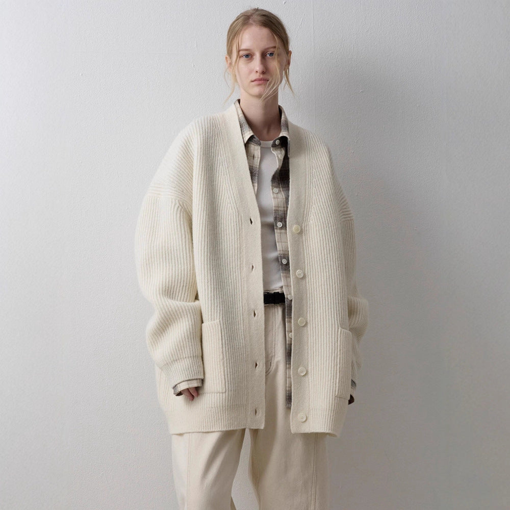 Dame chunky strik cardigan med oversized ærmer Stilla