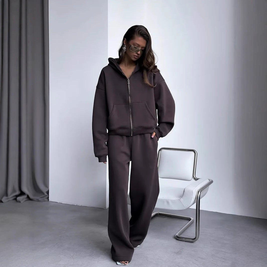 Kvinder Afslappet-Fit Hoodie og Joggingbuks Sæt Skovae