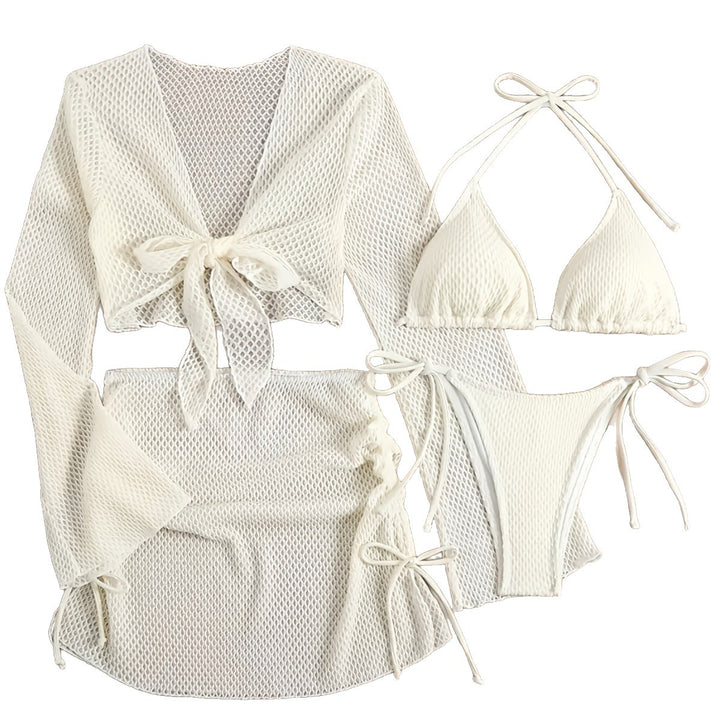 Dame luftig net-bikini med sporty cover-up Skovae