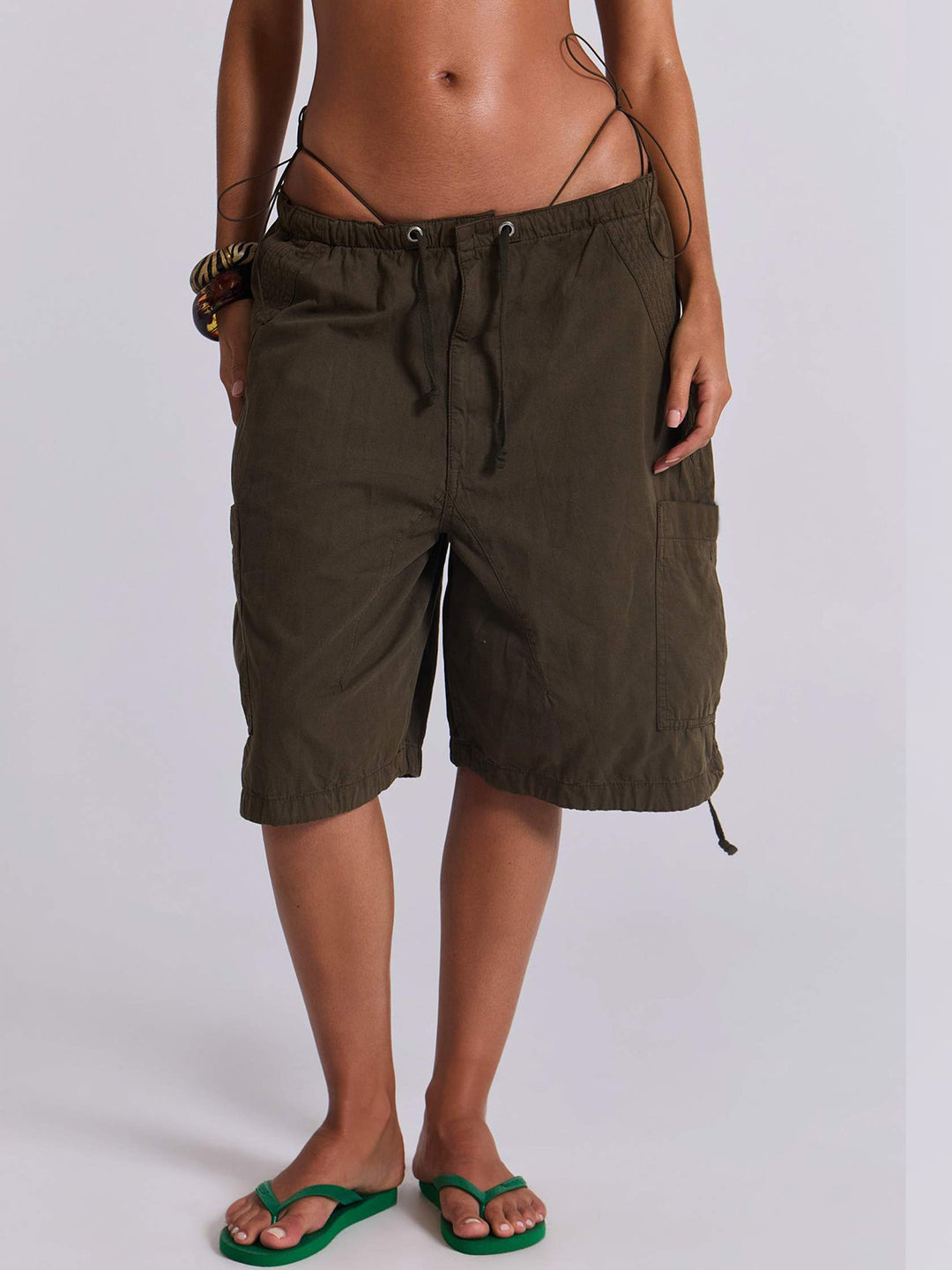 Dame afslappede korte Cargo-shorts med justerbar talje og praktiske lommer Skovae
