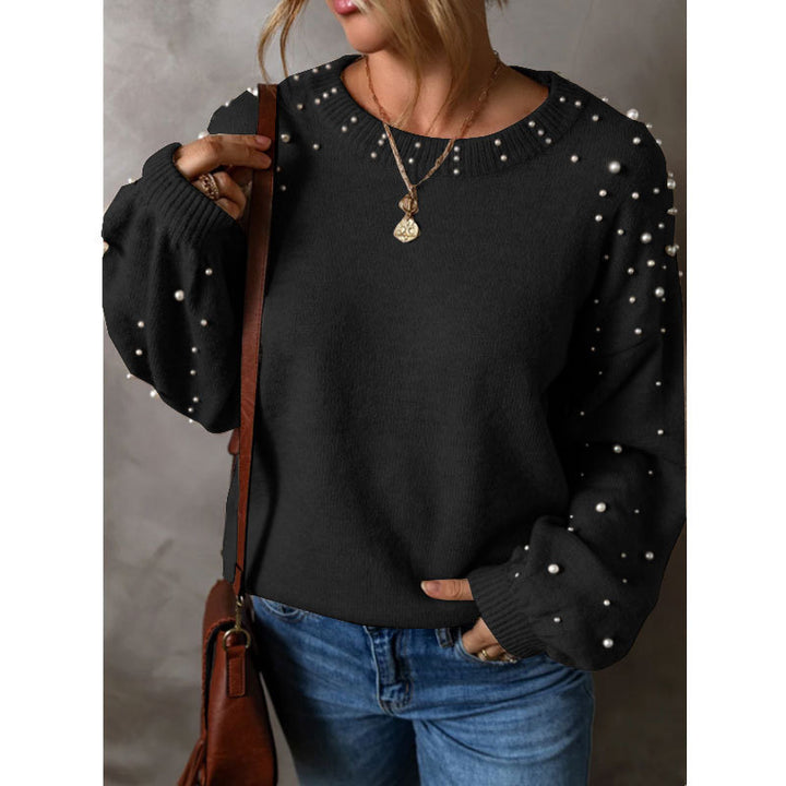 Dame strik sweater med perle detaljer Stilla