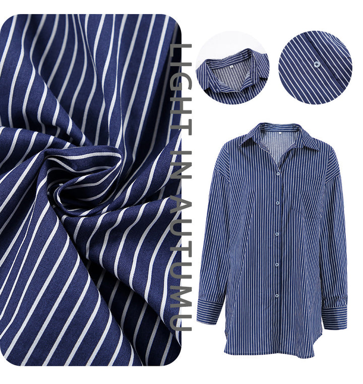 Dame Oversized Skjorte med moderne striber og afslappet snit Stilla