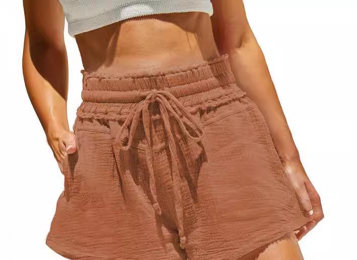 Dame Behagelige Strandshorts med elastisk linning og snor Stilla