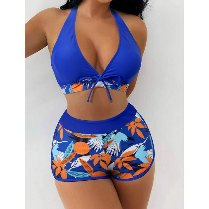 Dame Højhalset Bikini med legesygt Blomsterprint Skovae