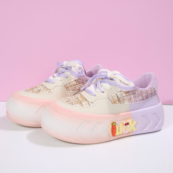 Dame plateausneakers med unik tekstilmix og trendy logo-detajle Stilla
