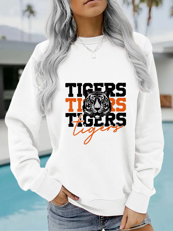 Kvinders trøje med animalistisk tigerdesign og afslappet pasform Stilla
