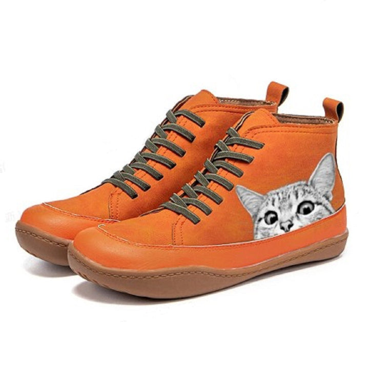 Dame moderigtige Sneakers med unikt kattemotiv Stilla