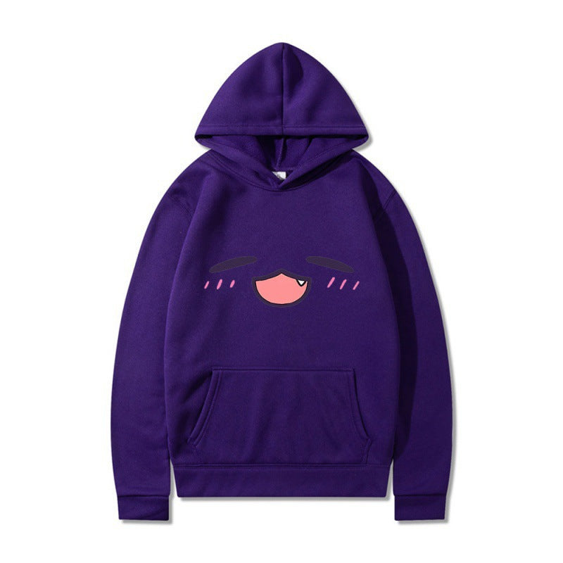 Kvinder hoodie med glad tegneserie ansigt og behagelig pasform Skovae