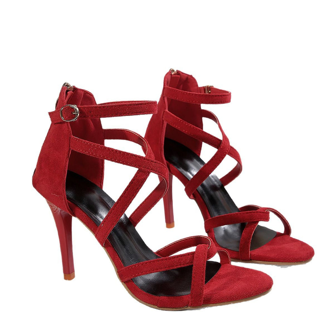 Dame Riemchen High Heel Sandaler med smart lynlåsdetalje Stilla