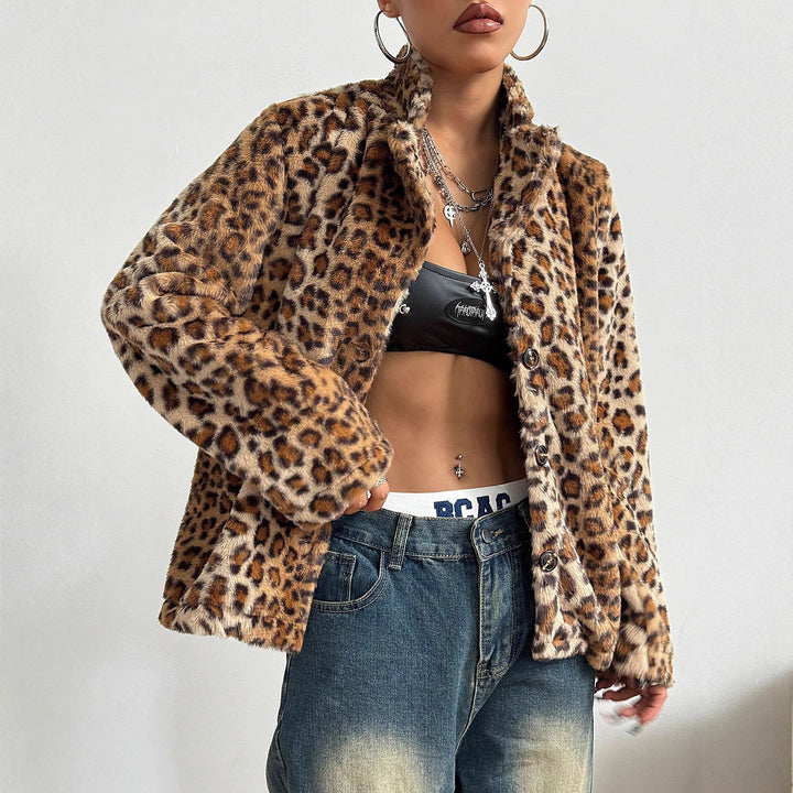 Kvinders elegante leopardprint blazerjakke Stilla