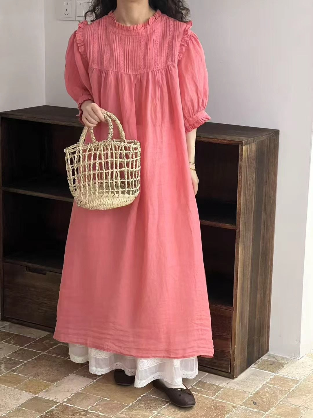 Femme Relaxed Fit Rüsch Maxi Kjole Stilla