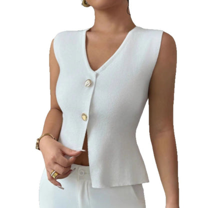 Femme Strik ærmeløs cardigan vest Stilla