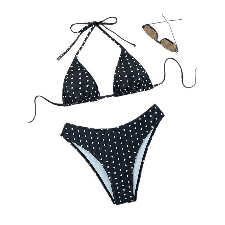 Dame triangel-bikini med smart leo-mønster Skovae