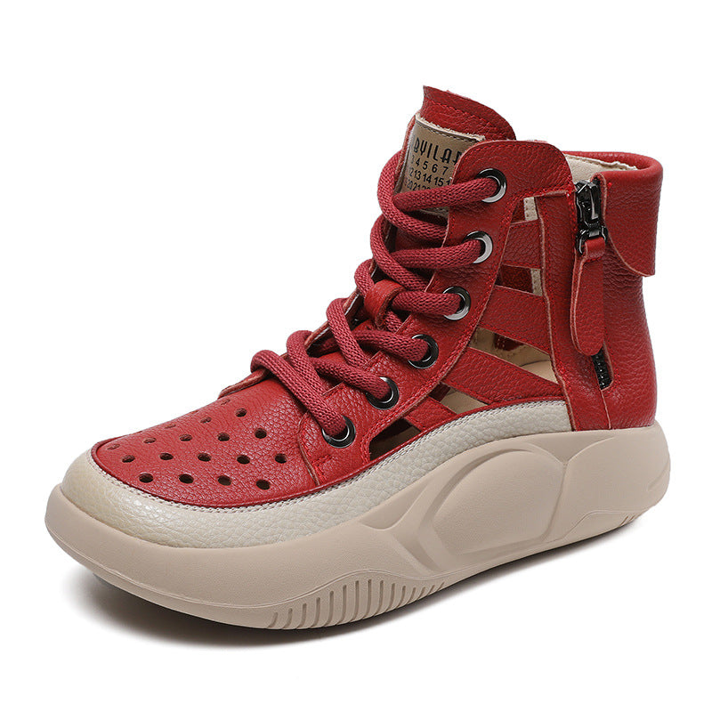 Dame High-Top-Fashion-Sneakers med udskæringsdesign og lynlås Stilla
