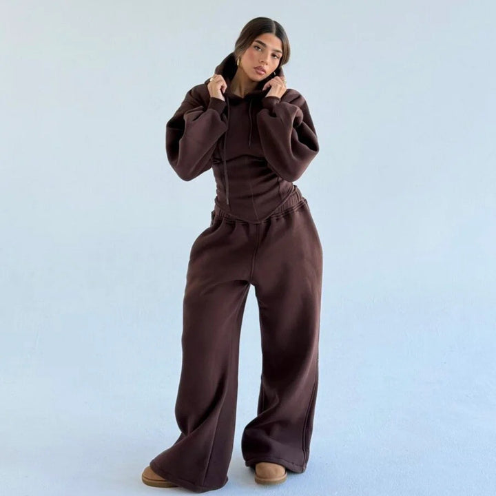 Kvinders casual oversized hoodie med flatterende pasform og bred talje Skovae