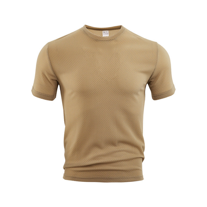 Herren med vaffelstruktur T-shirt med rund halsudskæring og tætsiddende pasform Skovae
