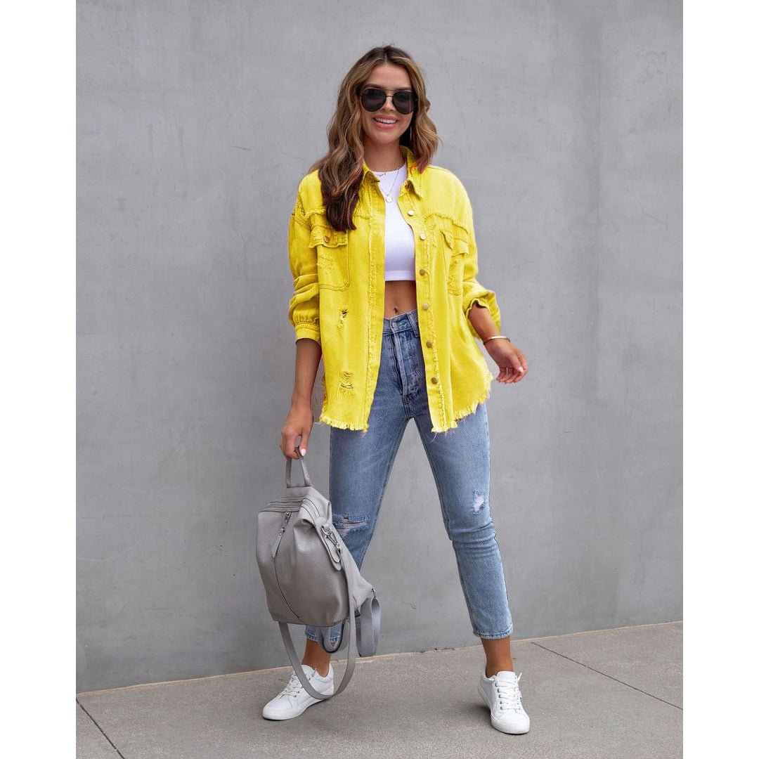 Stilla | Revnet Denim Casual Skjortejakke