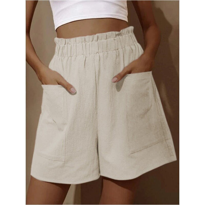 Dame Casual Højhævede Shorts med Lommer Stilla