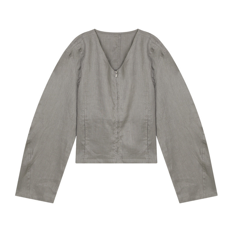 Damer cropped blazer med raffineret V-udskæring og skjult lynlås Stilla