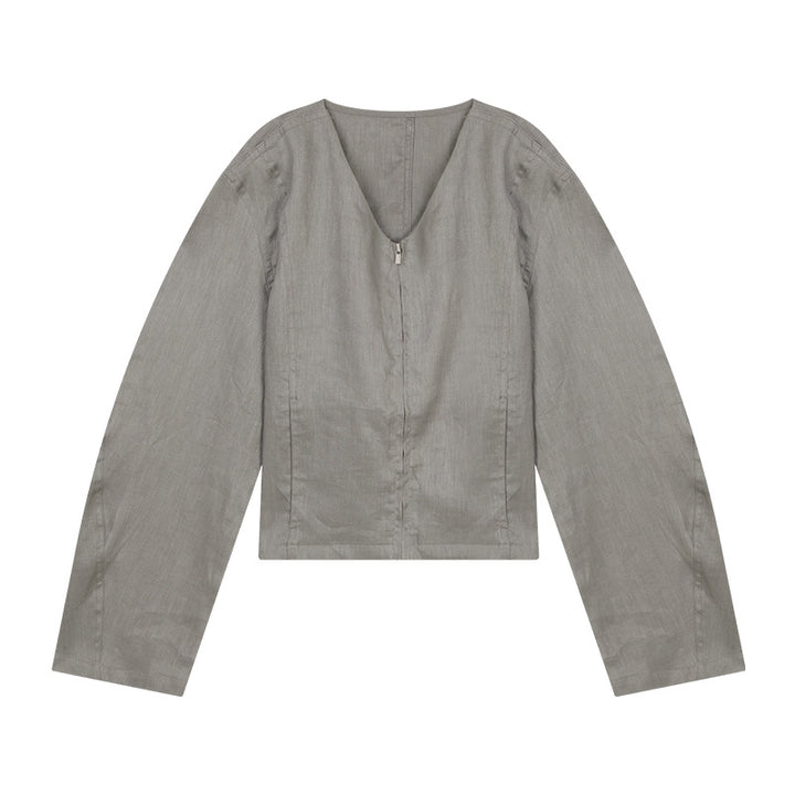 Damer cropped blazer med raffineret V-udskæring og skjult lynlås Stilla