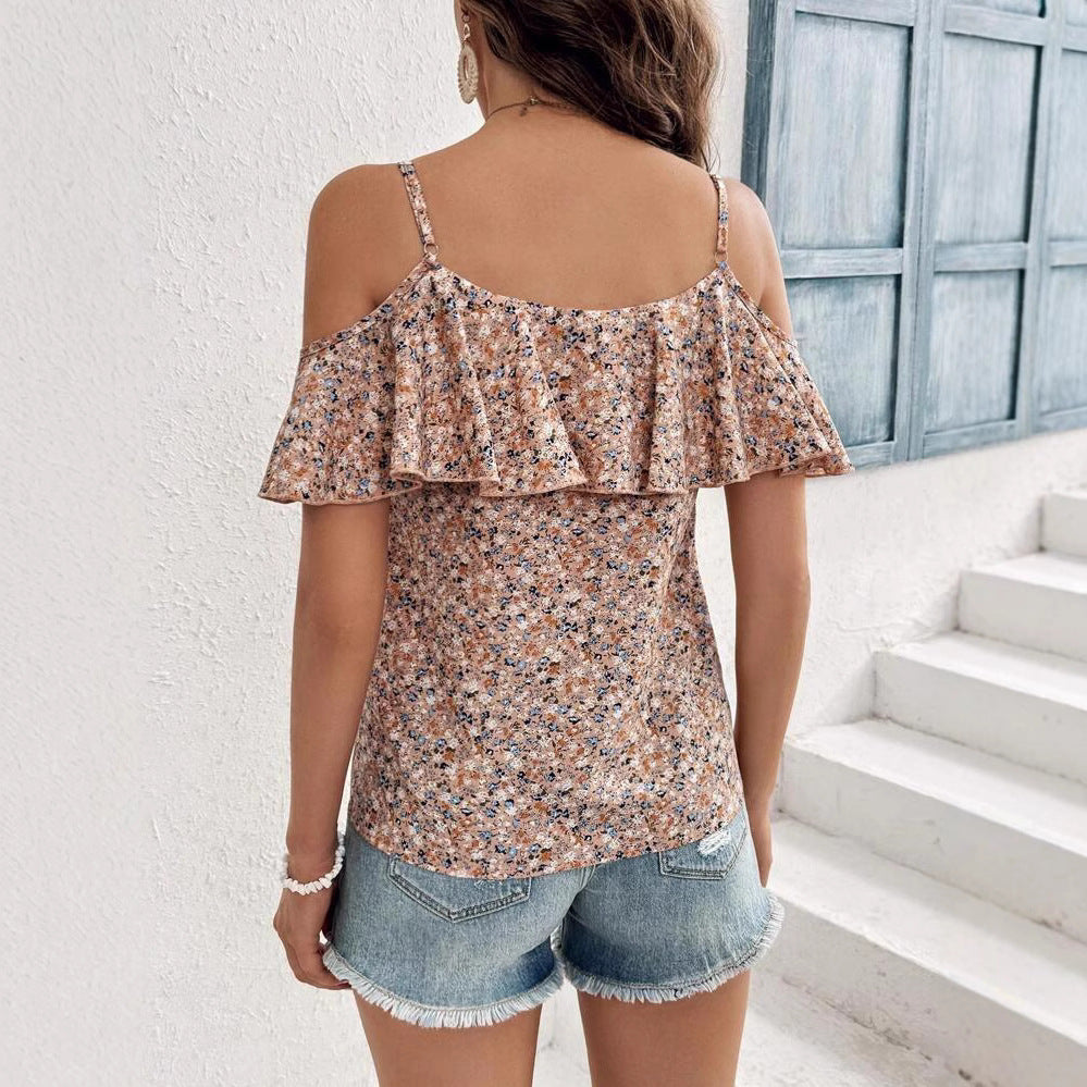 Damebluse med rynker og off-shoulder design Stilla