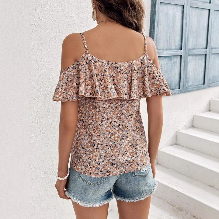 Damebluse med rynker og off-shoulder design Stilla