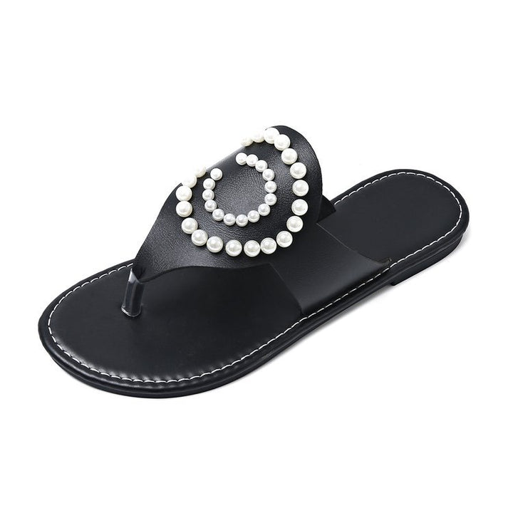 Dame tæer separering sandaler med elegante perle dekorationer og komfortabel fodbedsdesign Stilla