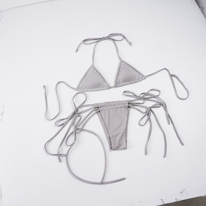 Dame bikini-sæt med moderigtigt triangel-design og justerbare stropper Skovae