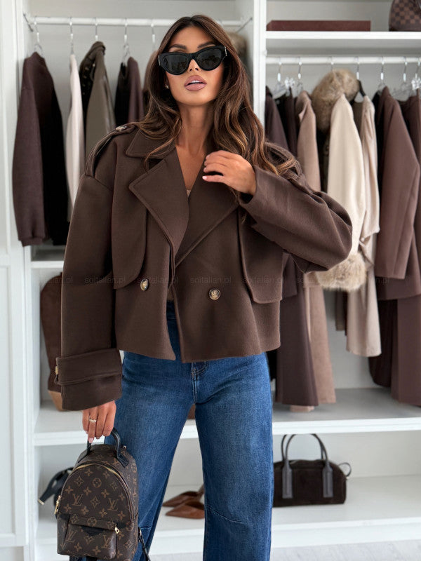 Kvinders oversized uldjakke med brede revers Stilla