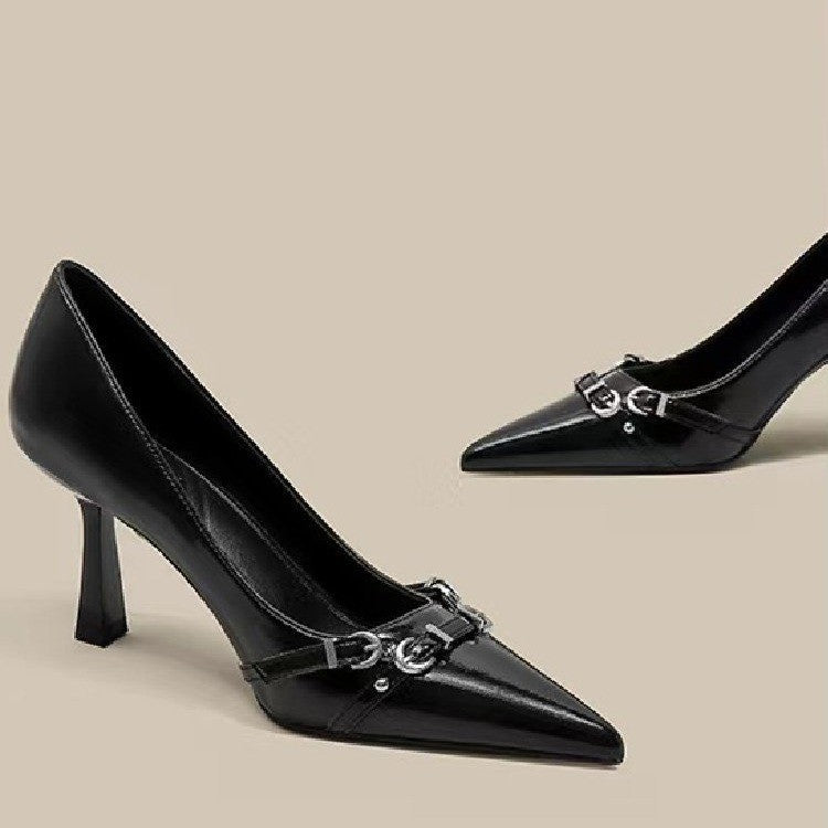 Dame Elegant Spidse Pumps med Spænde-Detail Stilla