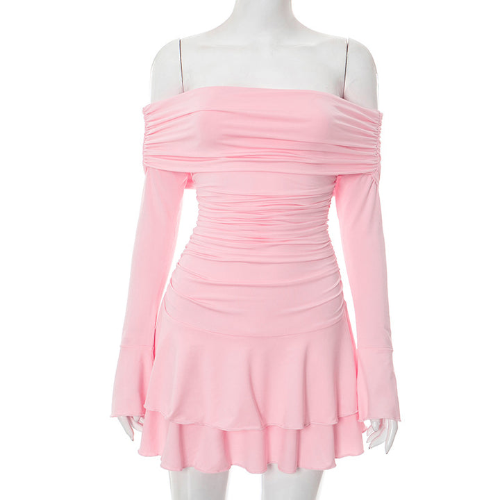 Femme Off-Shoulder Ruffle Mini Kjole Stilla