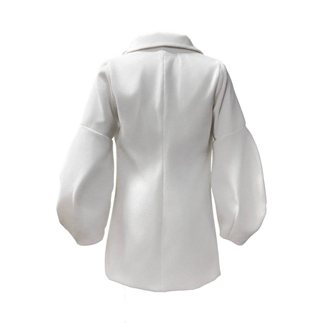 Damer elegant dobbeltradet blazer kjole med voluminøse ærmer Stilla