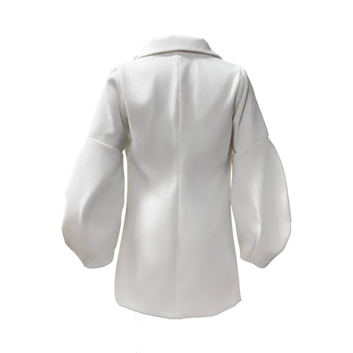 Damer elegant dobbeltradet blazer kjole med voluminøse ærmer Stilla