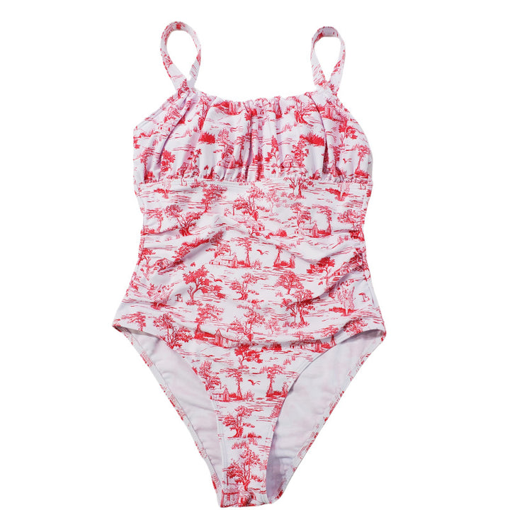 Damer one-piece badeshorts med blomster mønster Skovae