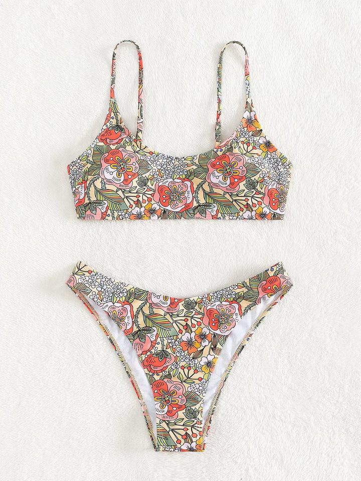 Dame blomsterprint bikini-sæt Skovae