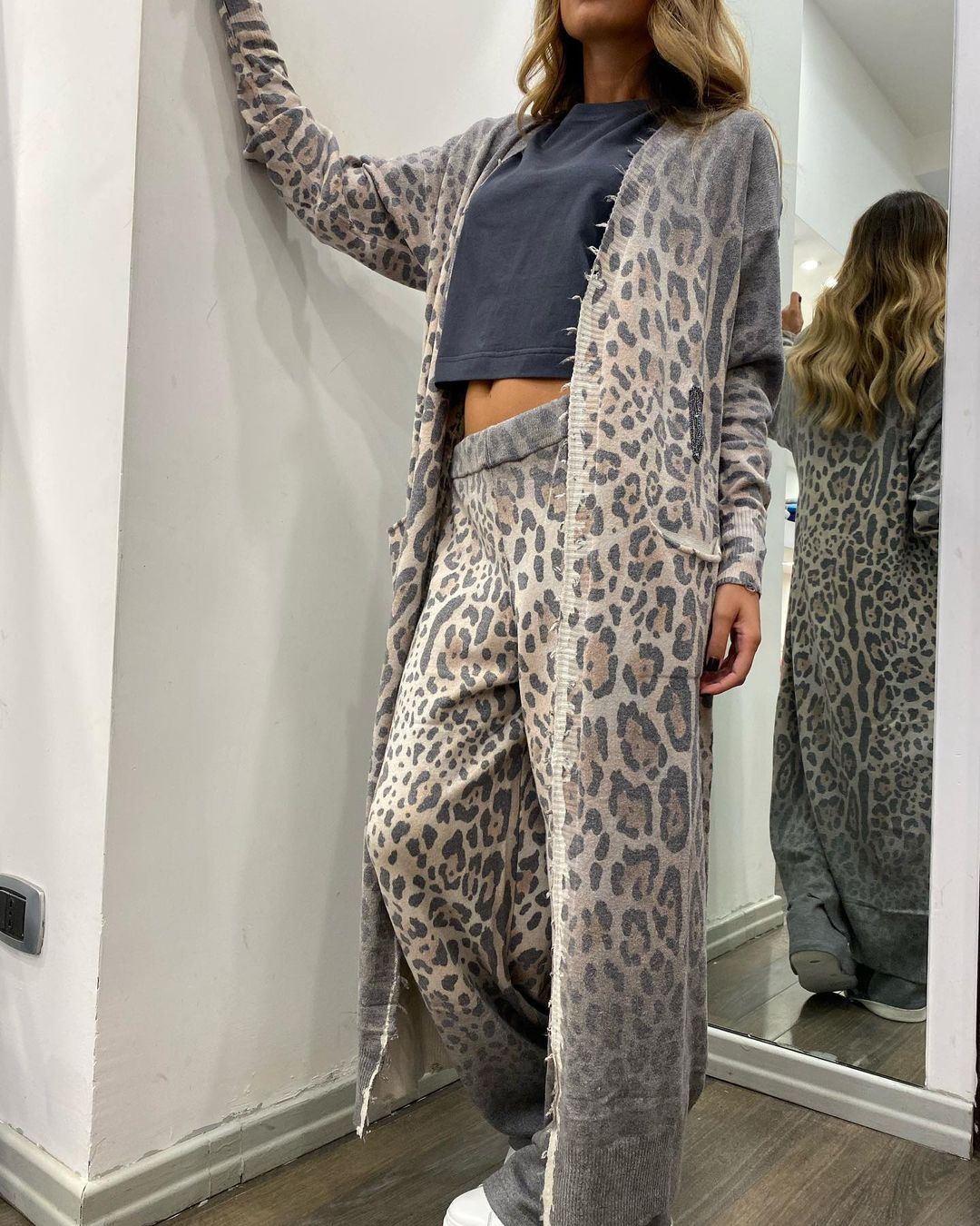 Dame Sporty Loungewear-sæt med dyremønster og behagelig pasform Stilla