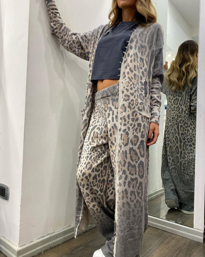 Dame Sporty Loungewear-sæt med dyremønster og behagelig pasform Stilla